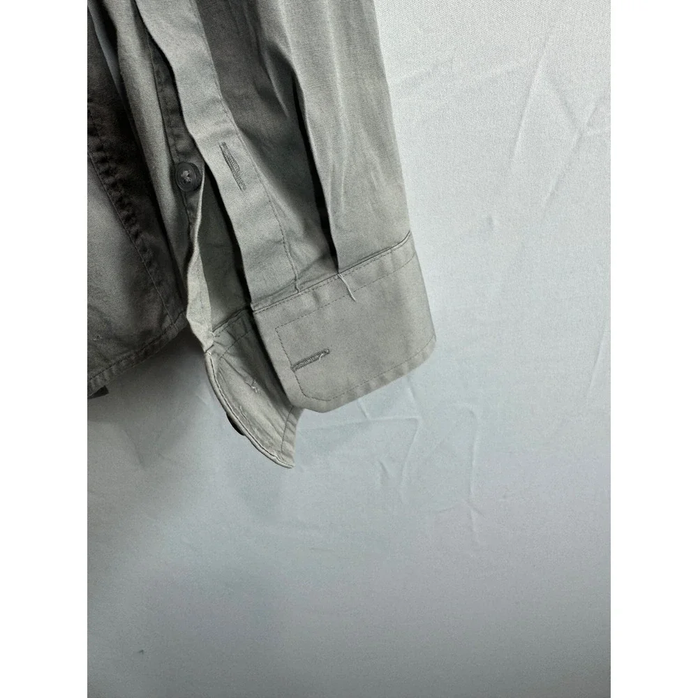 Express 1MX Fitted Dress Shirt Mens Small Gray Long Sleeve‎ Button Down 14-14.5